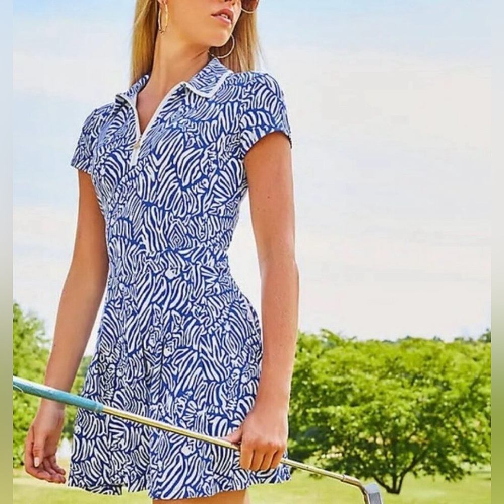 NWT Lilly Pulitzer size XL Alona Dress athletic style. Color: Martinique Blue - Picture 6 of 17